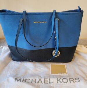 Michael Kors Blue and Black Women's Tote Bag